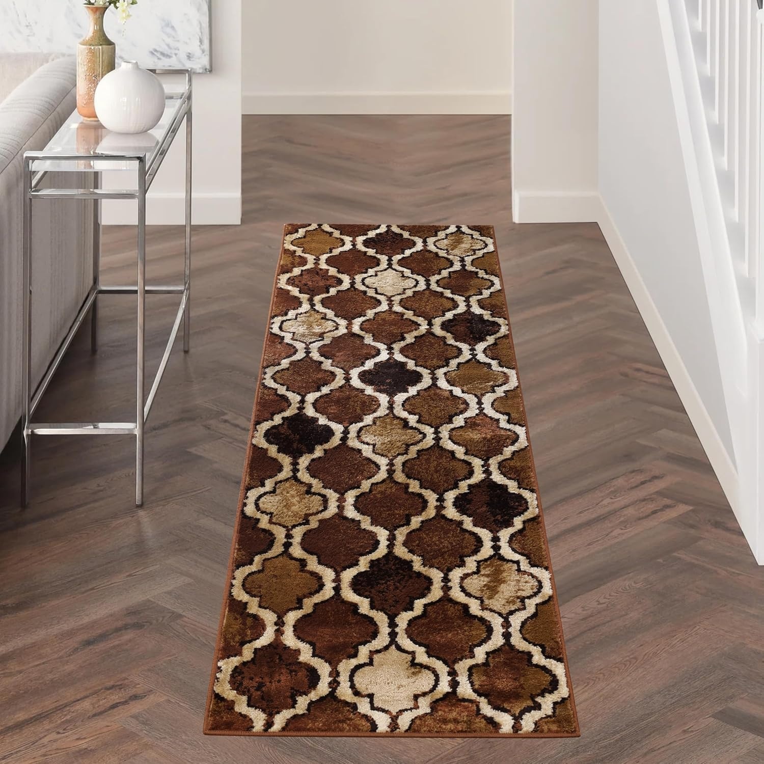 image:imageSuperior Modern Indoor Area Rug Non Slip Rug 8x8 IvoryBrown