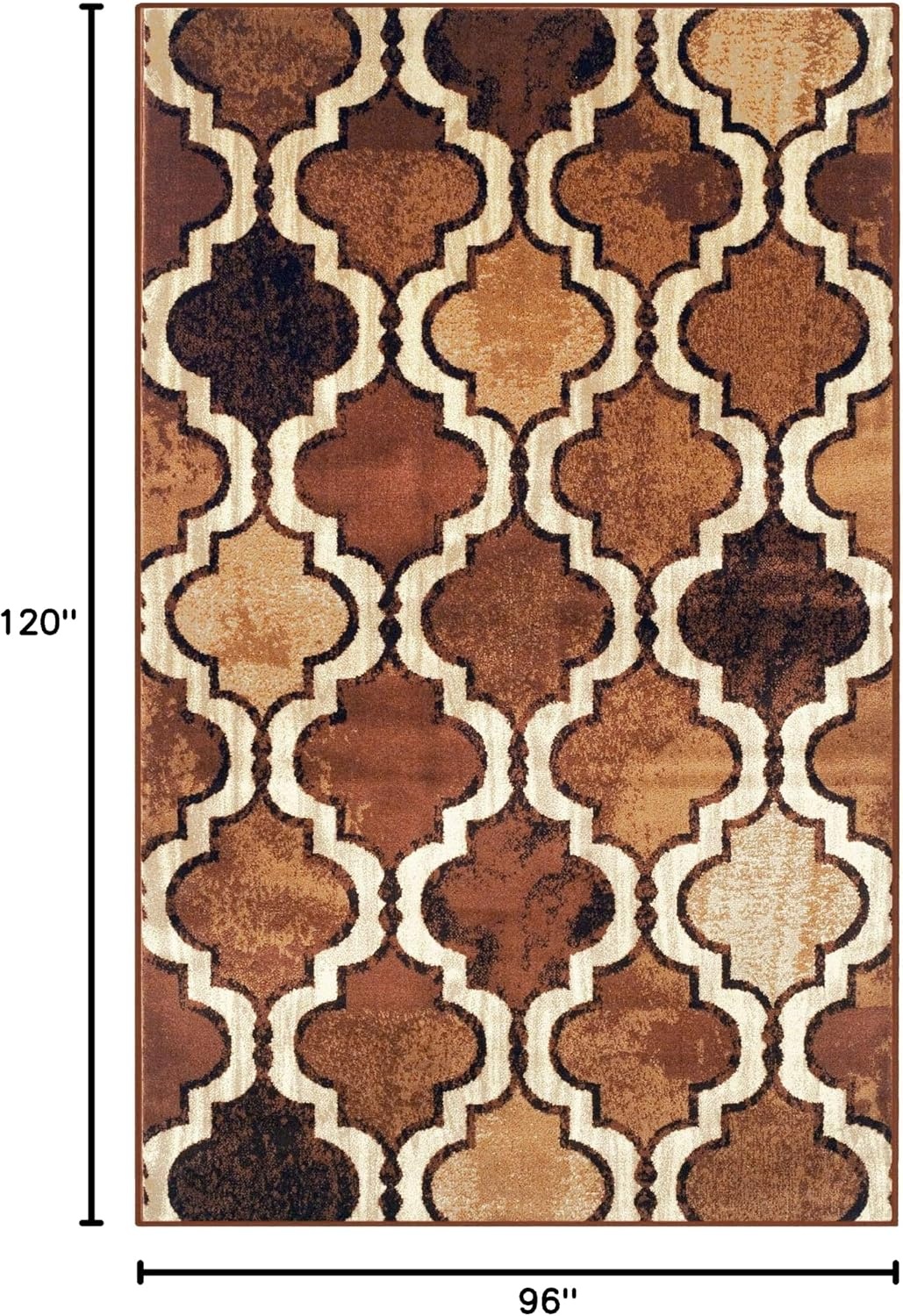 image:imageSuperior Modern Indoor Area Rug Non Slip Rug 8x8 IvoryBrown