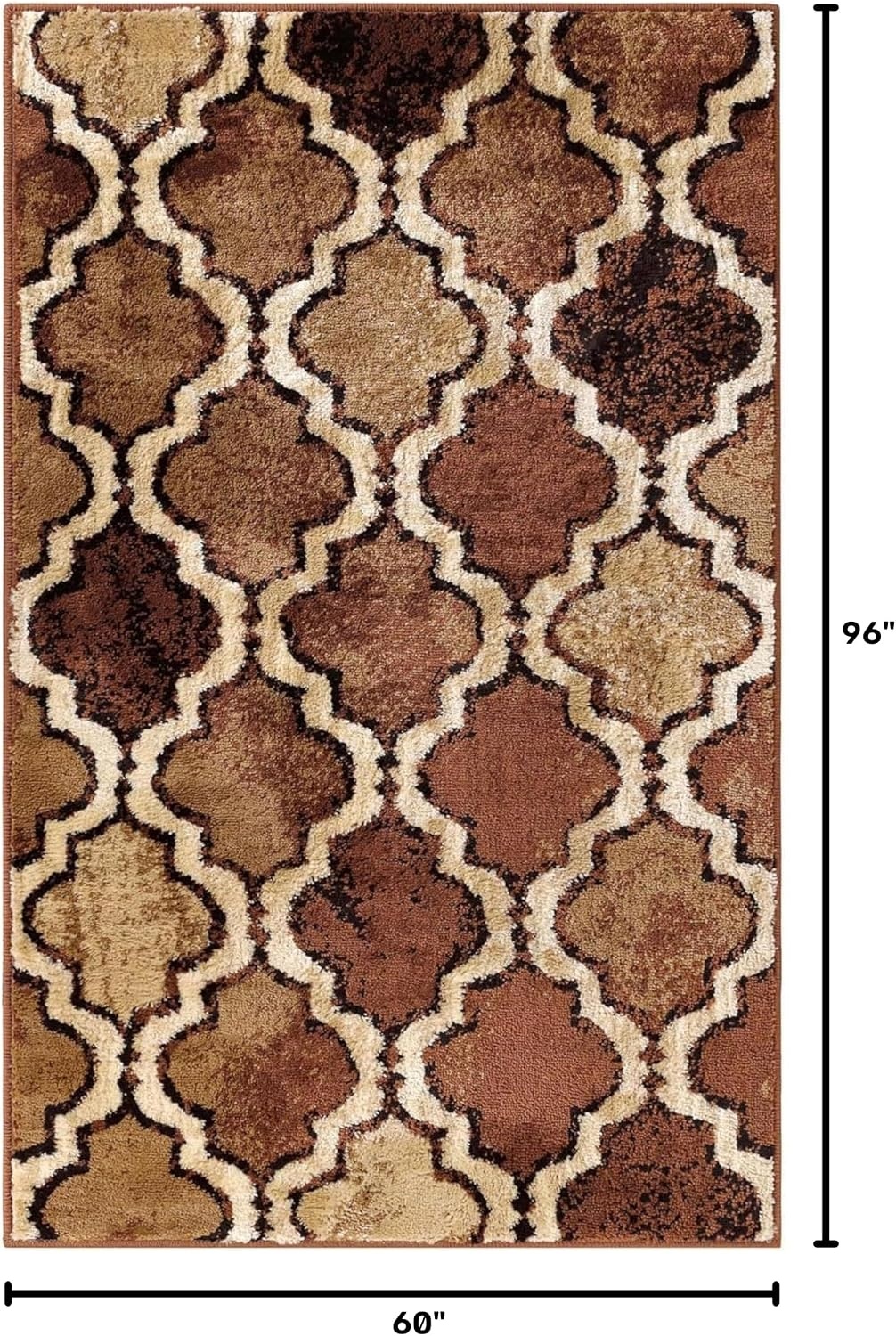 image:imageSuperior Modern Indoor Area Rug Non Slip Rug 8x8 IvoryBrown
