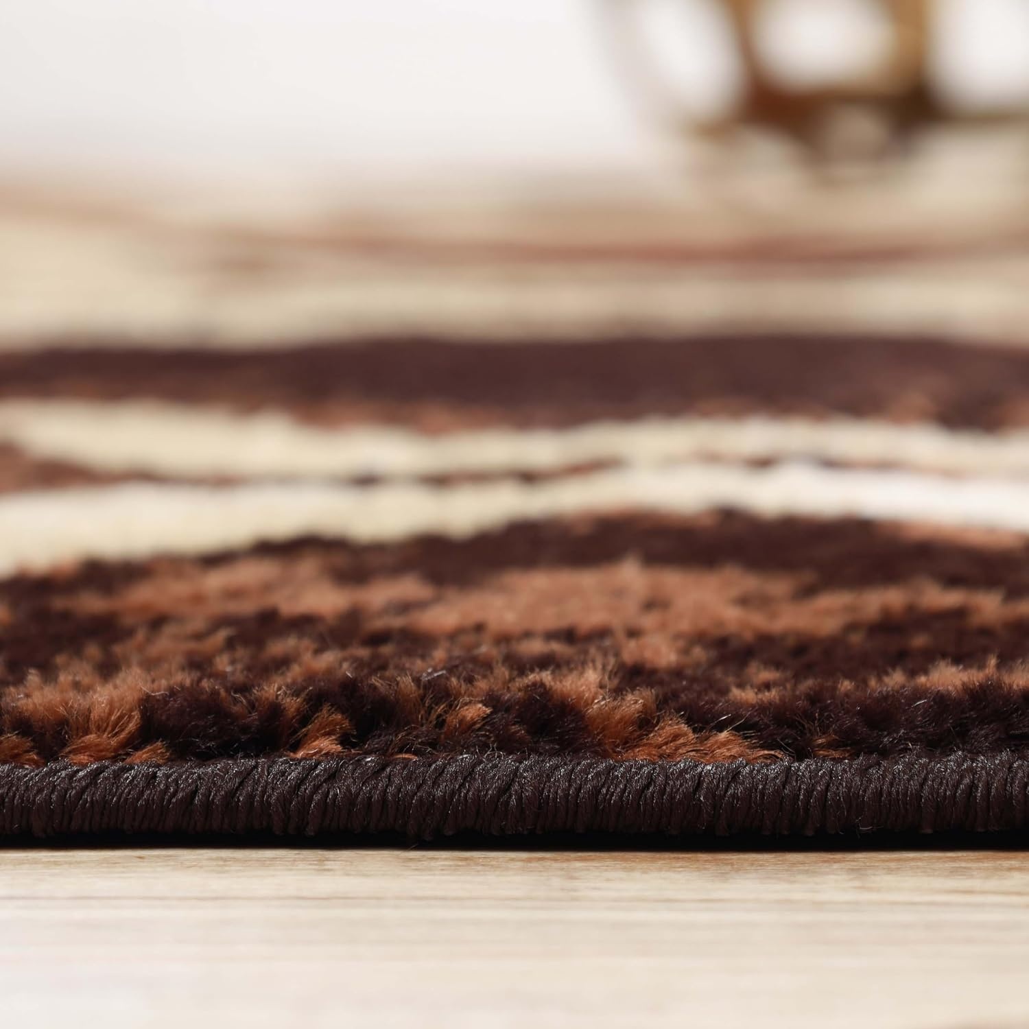 image:imageSuperior Modern Indoor Area Rug Non Slip Rug 8x8 IvoryCoffee