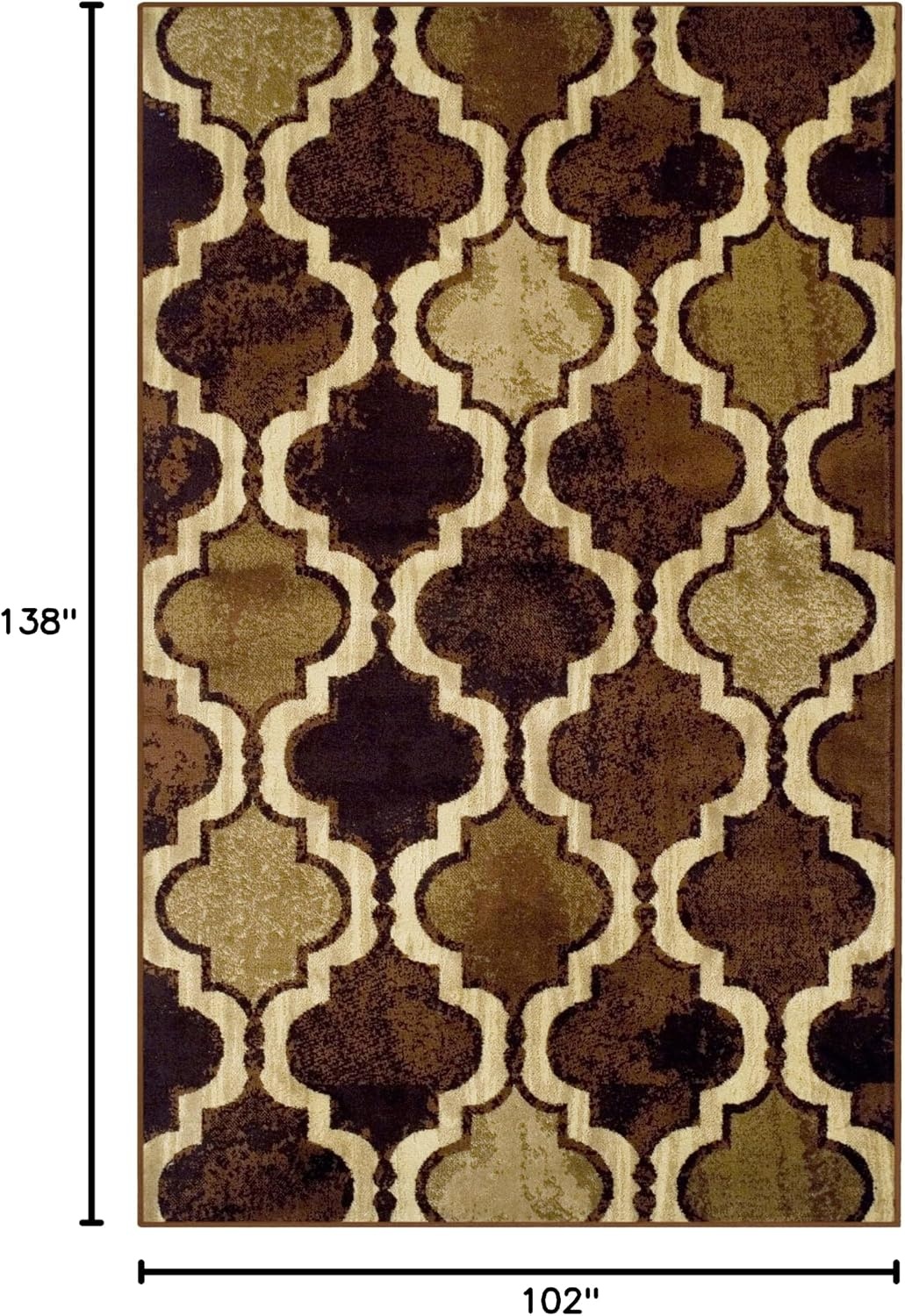 image:imageSuperior Modern Indoor Area Rug Non Slip Rug 8x8 IvoryCoffee