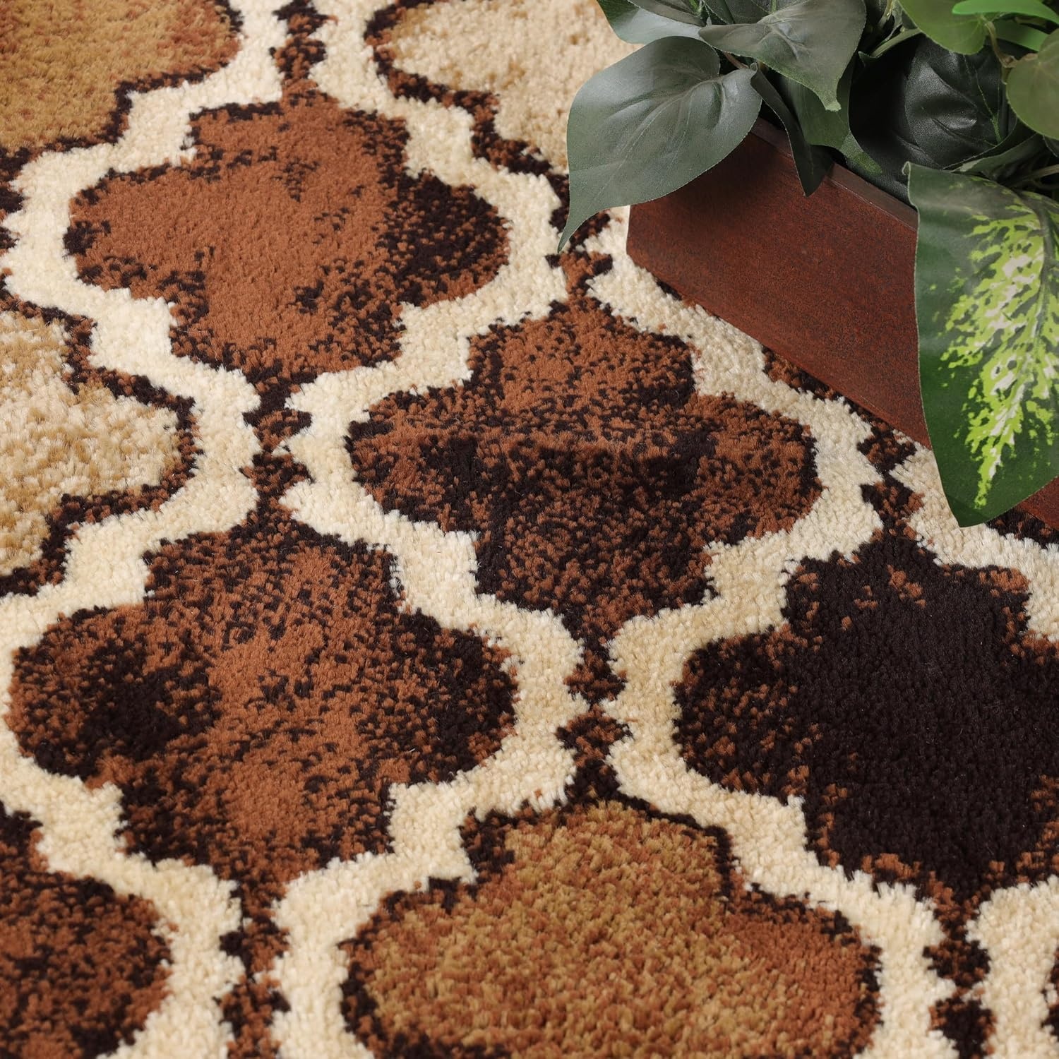 image:imageSuperior Modern Indoor Area Rug Non Slip Rug 8x8 IvoryCoffee