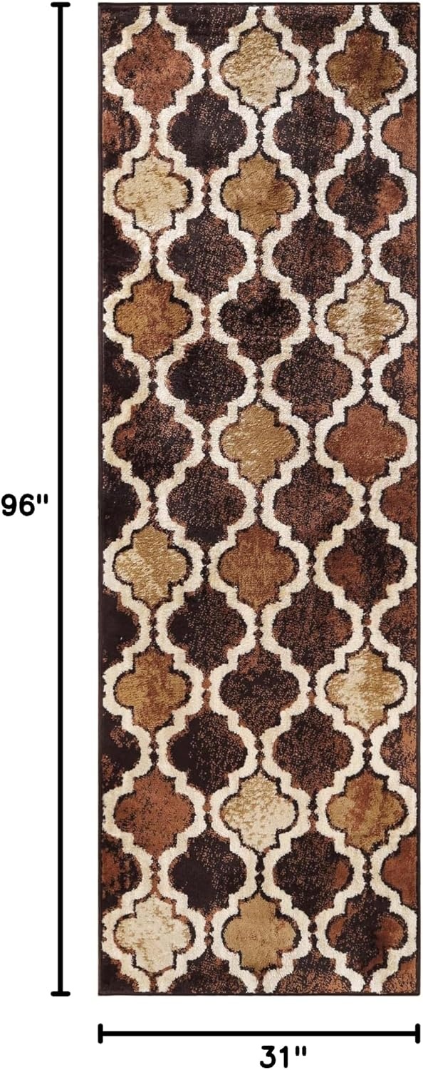 image:imageSuperior Modern Indoor Area Rug Non Slip Rug 8x8 IvoryCoffee