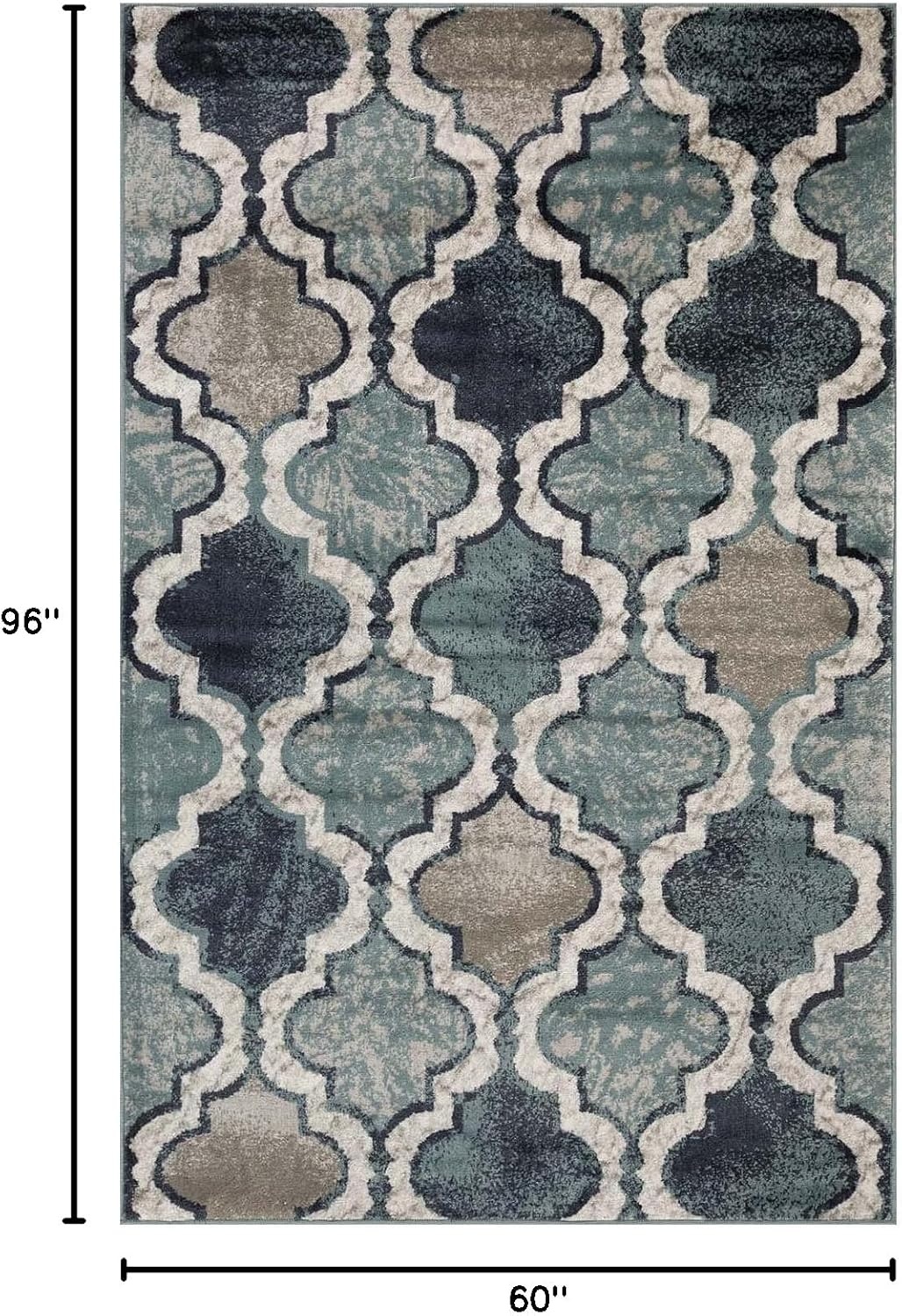 image:imageSuperior Modern Indoor Area Rug Non Slip Rug 8x8 IvoryDeep Royal