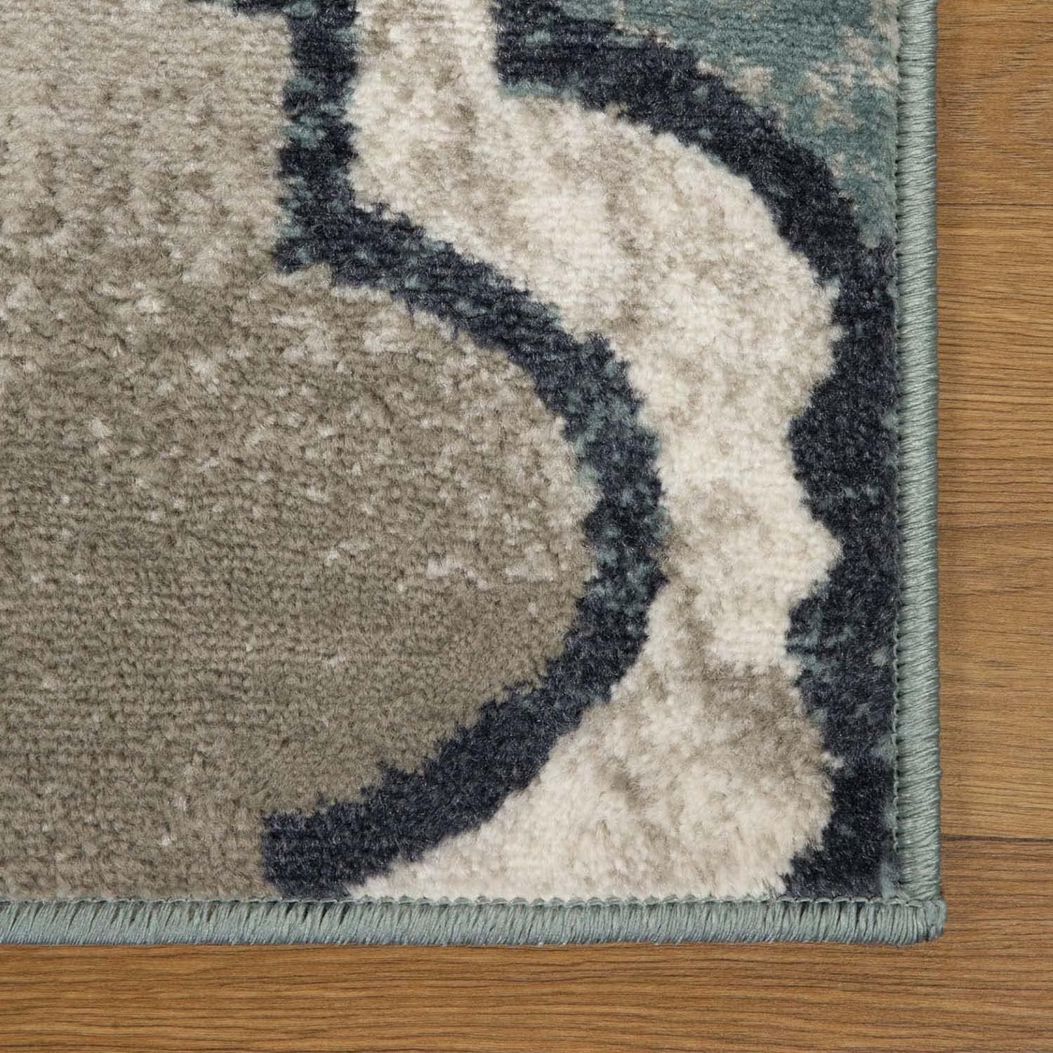image:imageSuperior Modern Indoor Area Rug Non Slip Rug 8x8 IvoryDeep Royal