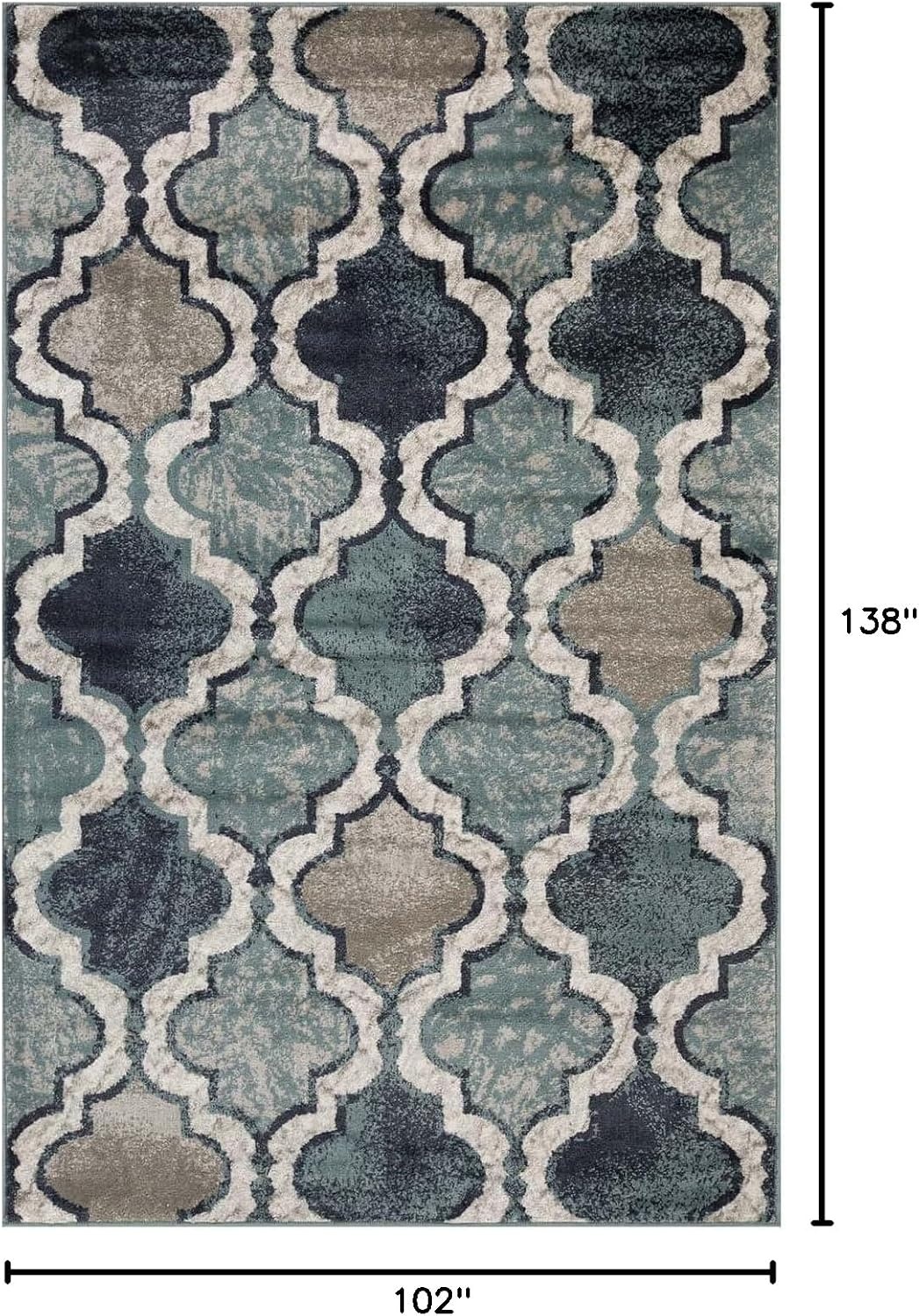 image:imageSuperior Modern Indoor Area Rug Non Slip Rug 8x8 IvoryDeep Royal