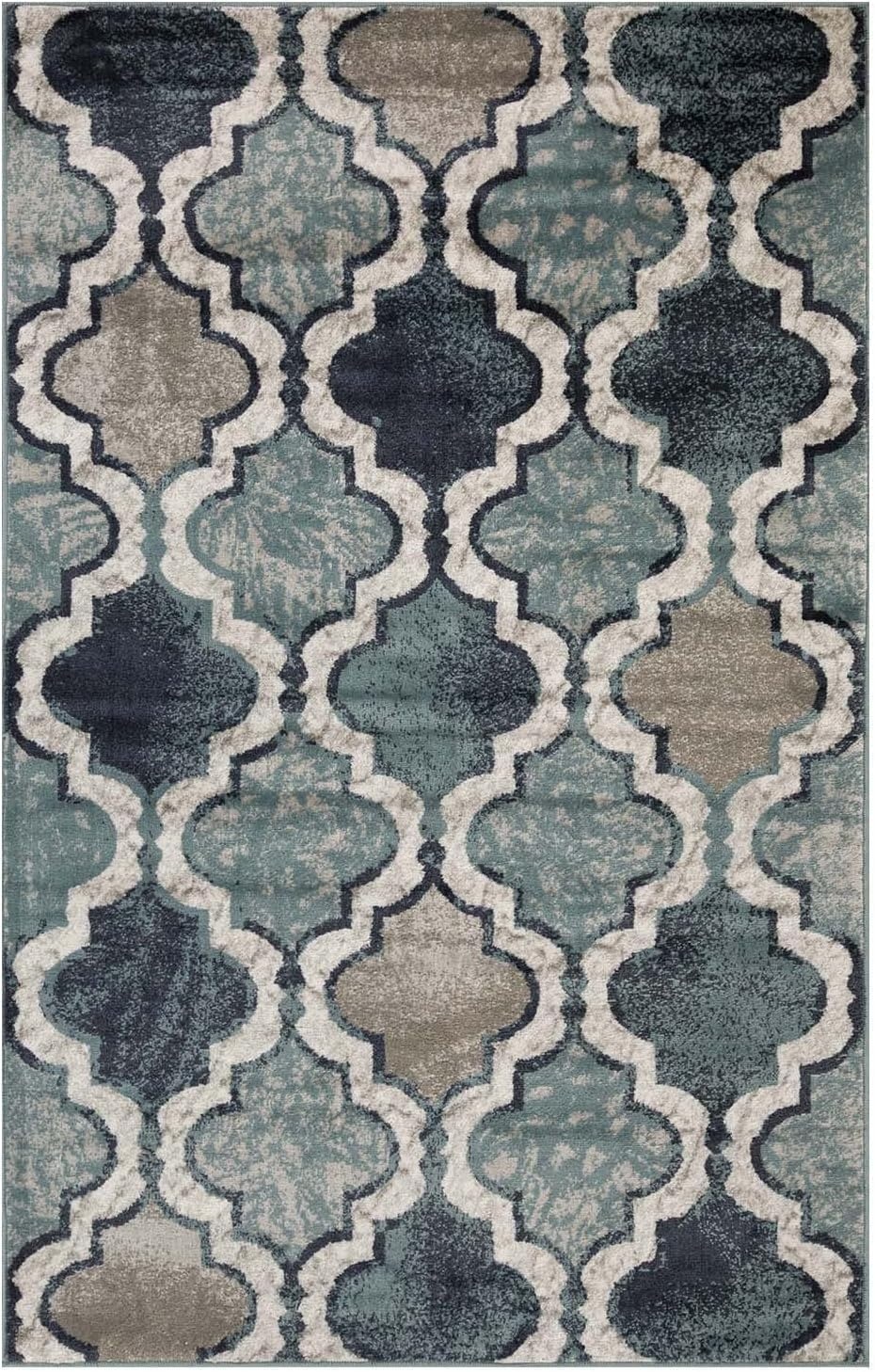 image:imageSuperior Modern Indoor Area Rug Non Slip Rug 8x8 IvoryDeep Royal