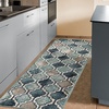 Superior Modern Indoor Area Rug, Non Slip Rug, 8’x8′, Ivory(Deep Royal)