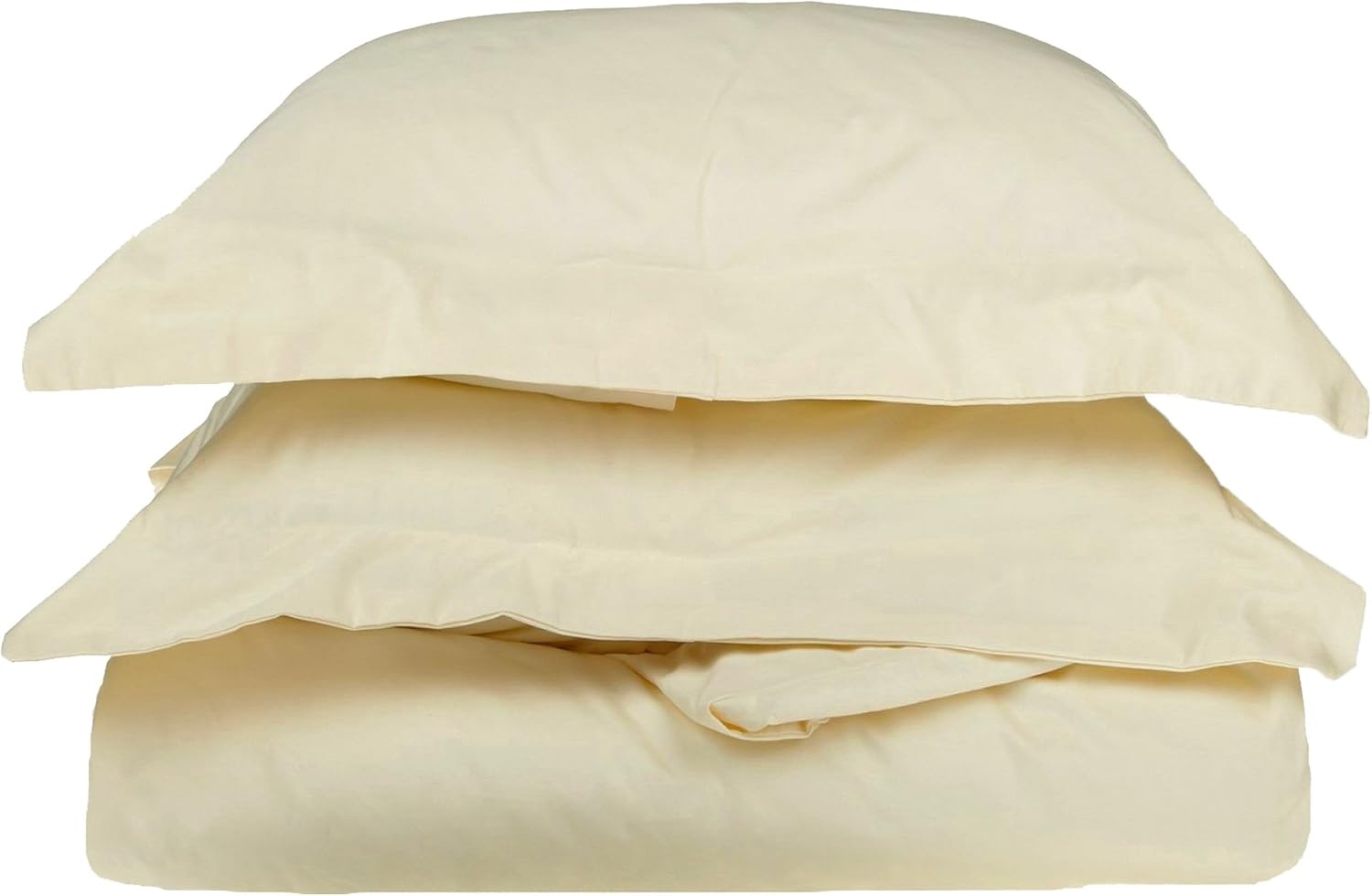 image:imageSuperior 100 Premium Combed Cotton 2 Piece Soft and Smooth Duvet Cover and Pillow Sham Set Solid Twin GreyIvory