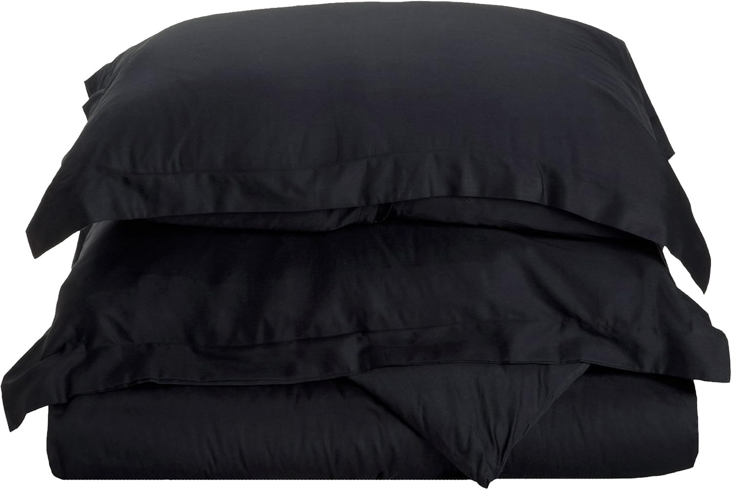 image:imageSuperior 100 Premium Combed Cotton 2 Piece Soft and Smooth Duvet Cover and Pillow Sham Set Solid Twin GreyNavy Blue