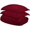 Superior 100% Premium Combed Cotton, 2 Piece Soft and Smooth Duvet Cover and Pillow Sham Set, Solid, Twin – Grey(Burgundy)