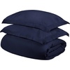 Superior 100% Premium Combed Cotton, 2 Piece Soft and Smooth Duvet Cover and Pillow Sham Set, Solid, Twin – Grey(Navy Blue)