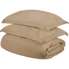 Superior 100% Premium Combed Cotton, 2 Piece Soft and Smooth Duvet Cover and Pillow Sham Set, Solid, Twin – Grey(Tan)