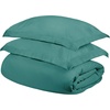 Superior 100% Premium Combed Cotton, 2 Piece Soft and Smooth Duvet Cover and Pillow Sham Set, Solid, Twin – Grey(Teal)