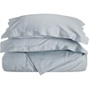 Superior 100% Premium Combed Cotton, 2 Piece Soft and Smooth Duvet Cover and Pillow Sham Set, Solid, Twin – Grey(Light Blue)