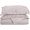 Superior 100% Premium Combed Cotton, 2 Piece Soft and Smooth Duvet Cover and Pillow Sham Set, Solid, Twin – Grey(Lilac)