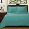 Superior 100% Premium Combed Cotton, 2 Piece Soft and Smooth Duvet Cover and Pillow Sham Set, Solid, Twin – Grey(Teal)