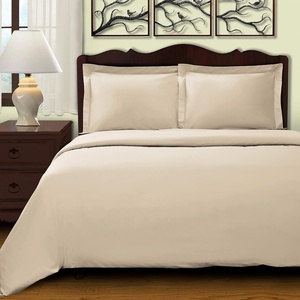 Superior 100% Premium Combed Cotton, 2 Piece Soft and Smooth Duvet Cover and Pillow Sham Set, Solid, Twin – Grey(Ivory)