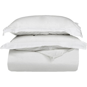 Superior 100% Premium Combed Cotton, 2 Piece Soft and Smooth Duvet Cover and Pillow Sham Set, Solid, Twin – Grey(White)