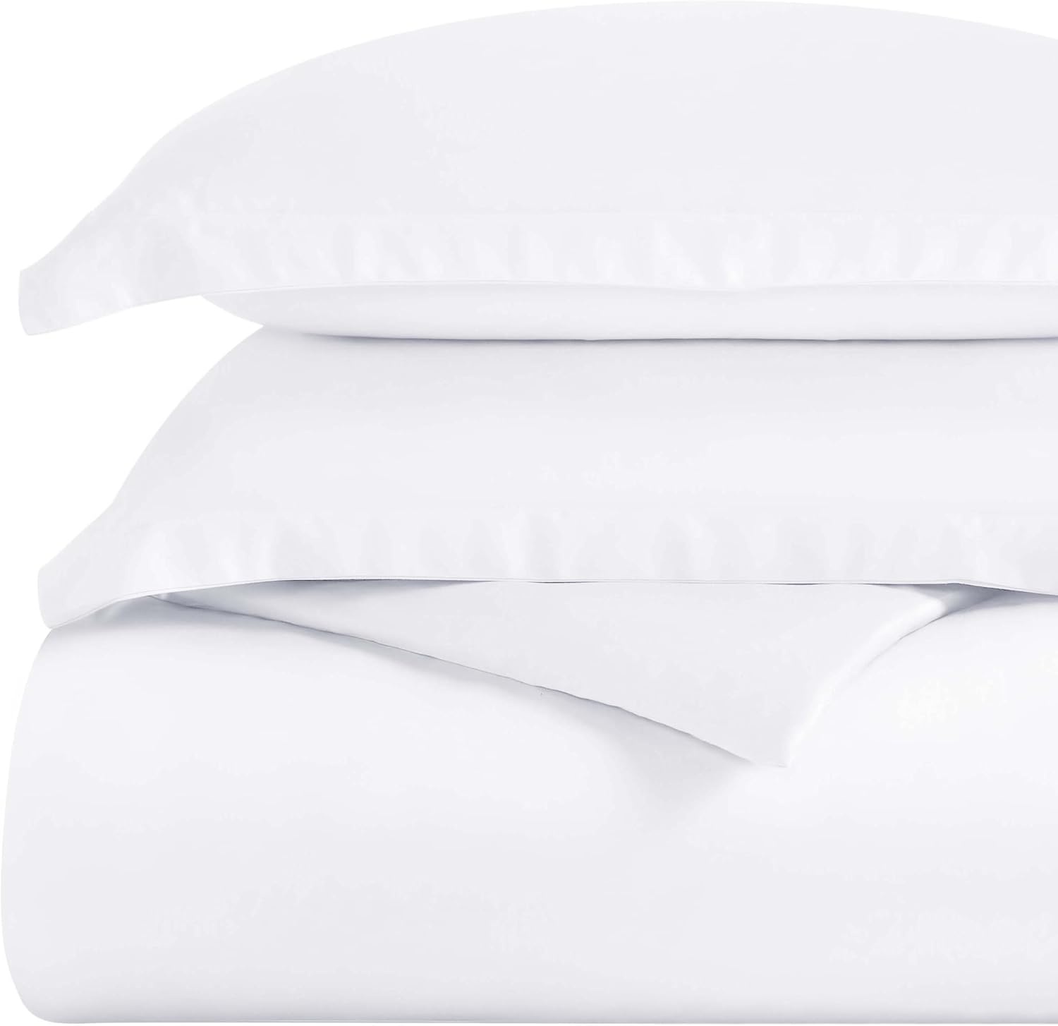 image:imageSuperior Egyptian Cotton 400 Thread Count Duvet Cover Set Soft Comforter Covers Luxury Bedding Essentials Button Closure Includes 1 Duvet Cover 2 Pillow Shams FullQueen WhiteWhite Z