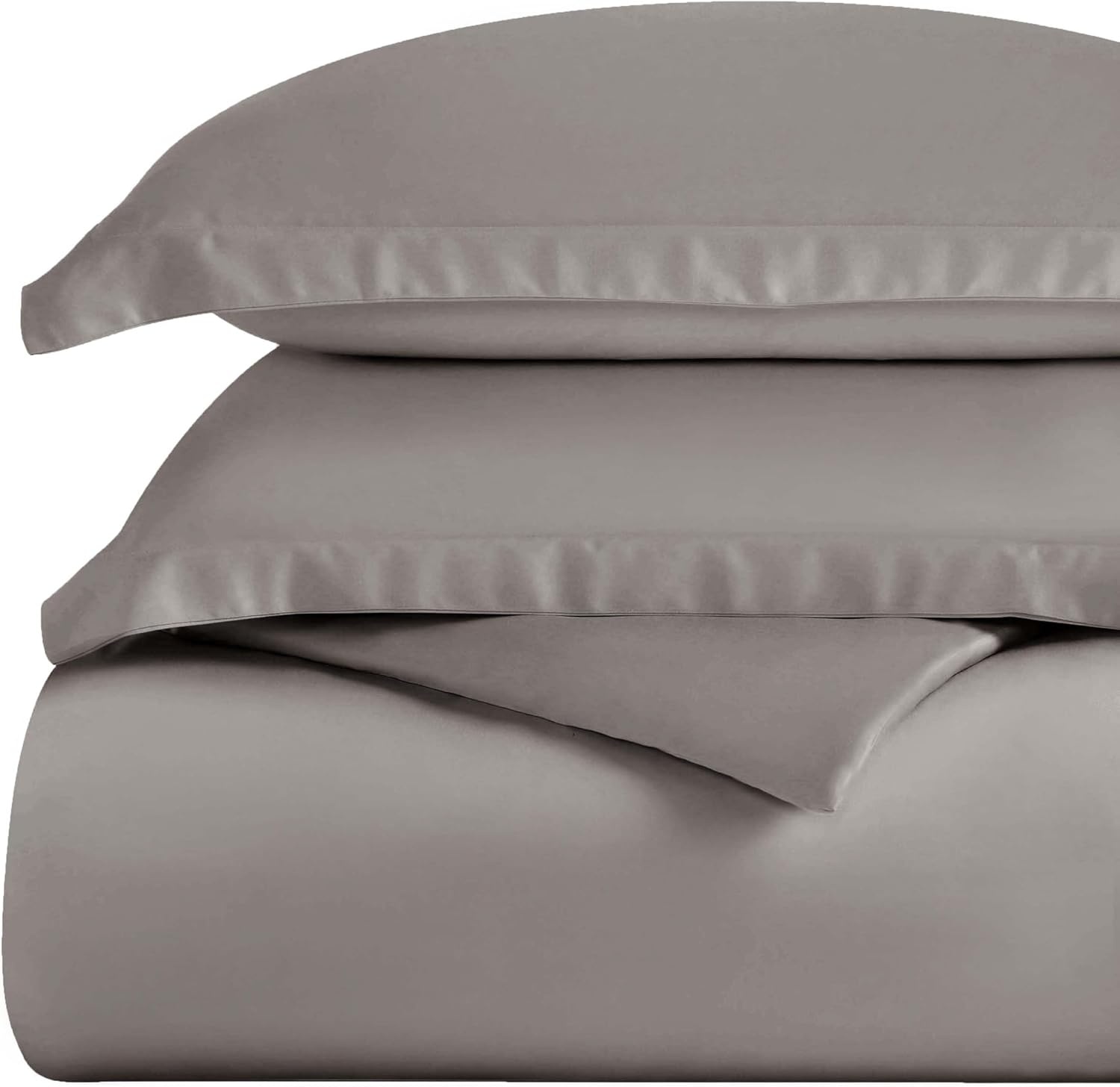 image:imageSuperior Egyptian Cotton 400 Thread Count Duvet Cover Set Soft Comforter Covers Luxury Bedding Essentials Button Closure Includes 1 Duvet Cover 2 Pillow Shams FullQueen WhiteGrey Z