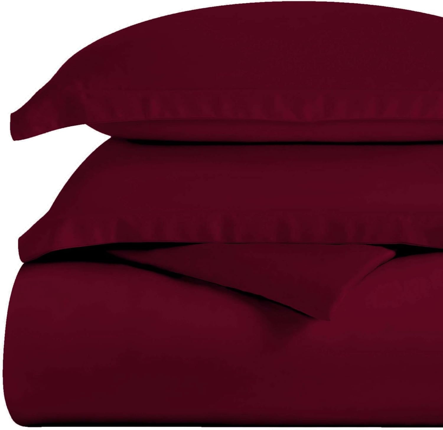 image:imageSuperior Egyptian Cotton 400 Thread Count Duvet Cover Set Soft Comforter Covers Luxury Bedding Essentials Button Closure Includes 1 Duvet Cover 2 Pillow Shams FullQueen WhiteBurgundy Z