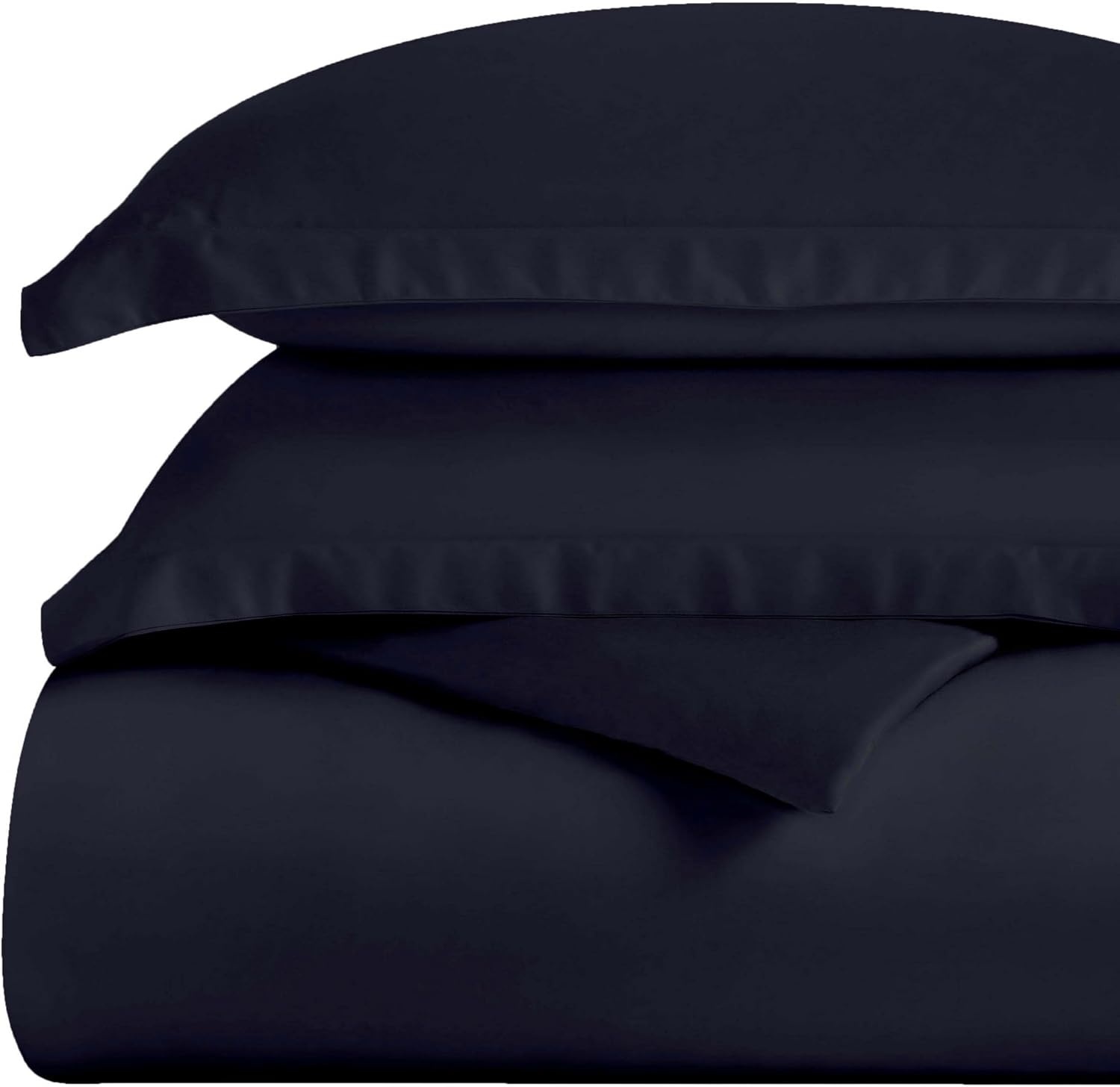 image:imageSuperior Egyptian Cotton 400 Thread Count Duvet Cover Set Soft Comforter Covers Luxury Bedding Essentials Button Closure Includes 1 Duvet Cover 2 Pillow Shams FullQueen WhiteNavy Blue Z