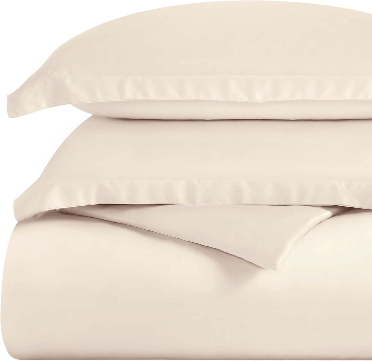 image:imageSuperior Egyptian Cotton 400 Thread Count Duvet Cover Set Soft Comforter Covers Luxury Bedding Essentials Button Closure Includes 1 Duvet Cover 2 Pillow Shams FullQueen WhiteIvory Z