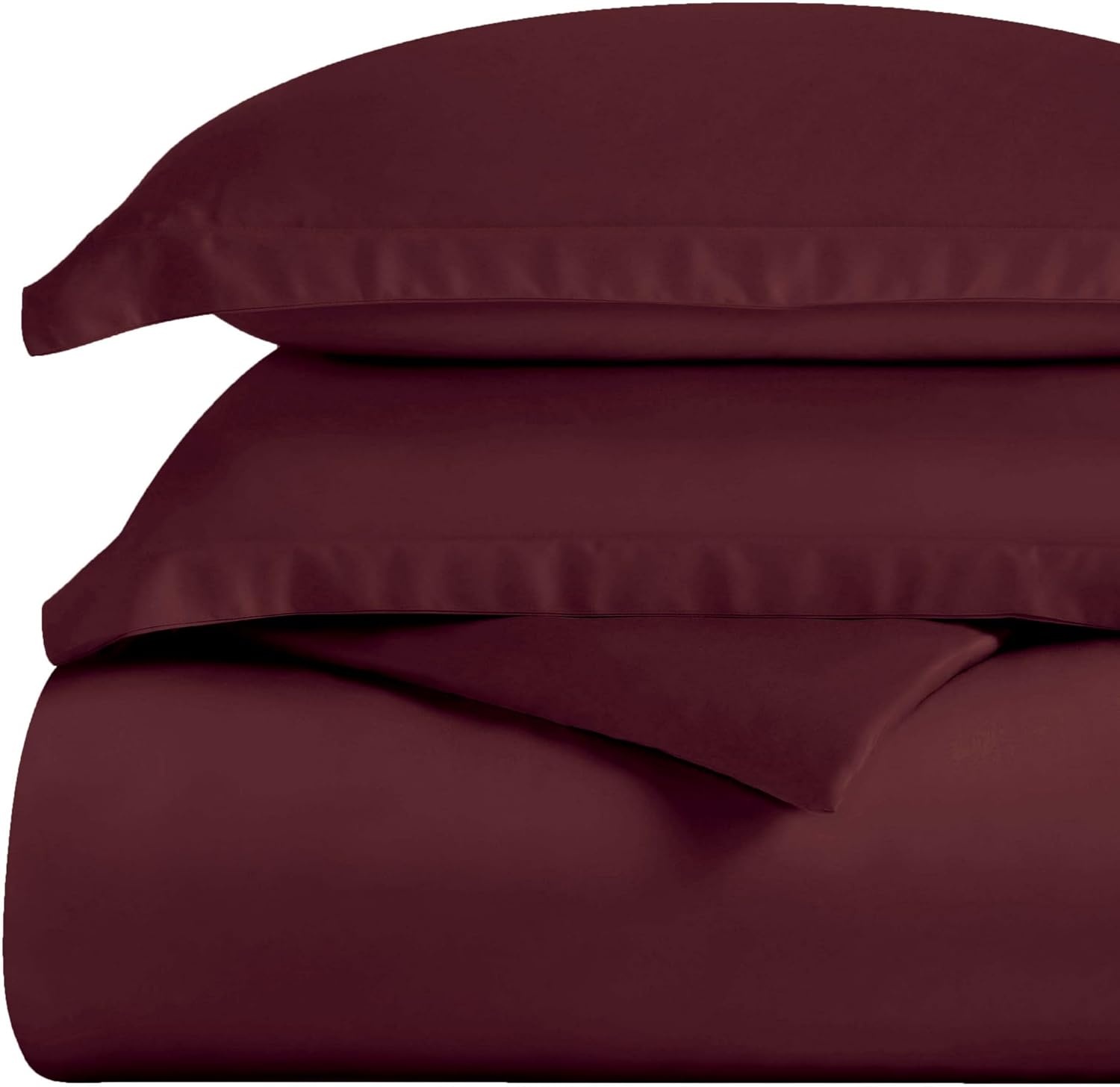 image:imageSuperior Egyptian Cotton 400 Thread Count Duvet Cover Set Soft Comforter Covers Luxury Bedding Essentials Button Closure Includes 1 Duvet Cover 2 Pillow Shams FullQueen WhitePlum Z