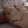 Superior Egyptian Cotton 400 Thread Count Duvet Cover Set, Soft Comforter Covers, Luxury Bedding Essentials, Button Closure, Includes 1 Duvet Cover, 2 Pillow Shams, Full/Queen, White(Taupe – Z)