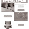 Superior Egyptian Cotton 400 Thread Count Duvet Cover Set, Soft Comforter Covers, Luxury Bedding Essentials, Button Closure, Includes 1 Duvet Cover, 2 Pillow Shams, Full/Queen, White(Grey – Z)