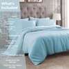 Superior Egyptian Cotton 400 Thread Count Duvet Cover Set, Soft Comforter Covers, Luxury Bedding Essentials, Button Closure, Includes 1 Duvet Cover, 2 Pillow Shams, Full/Queen, White(Light Blue – Z)