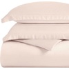Superior Egyptian Cotton 400 Thread Count Duvet Cover Set, Soft Comforter Covers, Luxury Bedding Essentials, Button Closure, Includes 1 Duvet Cover, 2 Pillow Shams, Full/Queen, White(Pink – Z)