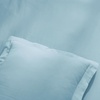 Superior Egyptian Cotton 400 Thread Count Duvet Cover Set, Soft Comforter Covers, Luxury Bedding Essentials, Button Closure, Includes 1 Duvet Cover, 2 Pillow Shams, Full/Queen, White(Light Blue – Z)