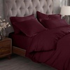 Superior Egyptian Cotton 400 Thread Count Duvet Cover Set, Soft Comforter Covers, Luxury Bedding Essentials, Button Closure, Includes 1 Duvet Cover, 2 Pillow Shams, Full/Queen, White(Plum – Z)