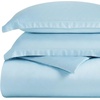 Superior Egyptian Cotton 400 Thread Count Duvet Cover Set, Soft Comforter Covers, Luxury Bedding Essentials, Button Closure, Includes 1 Duvet Cover, 2 Pillow Shams, Full/Queen, White(Light Blue – Z)