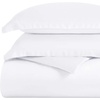 Superior Egyptian Cotton 400 Thread Count Duvet Cover Set, Soft Comforter Covers, Luxury Bedding Essentials, Button Closure, Includes 1 Duvet Cover, 2 Pillow Shams, Full/Queen, White(White – Z)