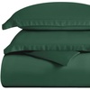 Superior Egyptian Cotton 400 Thread Count Duvet Cover Set, Soft Comforter Covers, Luxury Bedding Essentials, Button Closure, Includes 1 Duvet Cover, 2 Pillow Shams, Full/Queen, White(Hunter Green – Z)