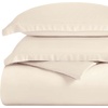 Superior Egyptian Cotton 400 Thread Count Duvet Cover Set, Soft Comforter Covers, Luxury Bedding Essentials, Button Closure, Includes 1 Duvet Cover, 2 Pillow Shams, Full/Queen, White(Ivory – Z)