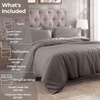 Superior Egyptian Cotton 400 Thread Count Duvet Cover Set, Soft Comforter Covers, Luxury Bedding Essentials, Button Closure, Includes 1 Duvet Cover, 2 Pillow Shams, Full/Queen, White(Grey – Z)