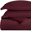 Superior Egyptian Cotton 400 Thread Count Duvet Cover Set, Soft Comforter Covers, Luxury Bedding Essentials, Button Closure, Includes 1 Duvet Cover, 2 Pillow Shams, Full/Queen, White(Plum – Z)