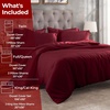 Superior Egyptian Cotton 400 Thread Count Duvet Cover Set, Soft Comforter Covers, Luxury Bedding Essentials, Button Closure, Includes 1 Duvet Cover, 2 Pillow Shams, Full/Queen, White(Burgundy – Z)