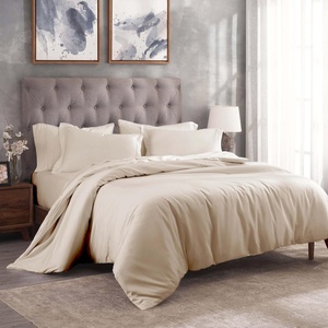 Superior Egyptian Cotton 400 Thread Count Duvet Cover Set, Soft Comforter Covers, Luxury Bedding Essentials, Button Closure, Includes 1 Duvet Cover, 2 Pillow Shams, Full/Queen, White(Ivory – Z)