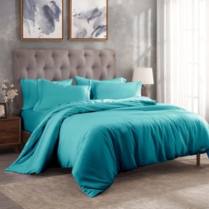 Superior Egyptian Cotton 400 Thread Count Duvet Cover Set, Soft Comforter Covers, Luxury Bedding Essentials, Button Closure, Includes 1 Duvet Cover, 2 Pillow Shams, Full/Queen, White(Teal – Z)