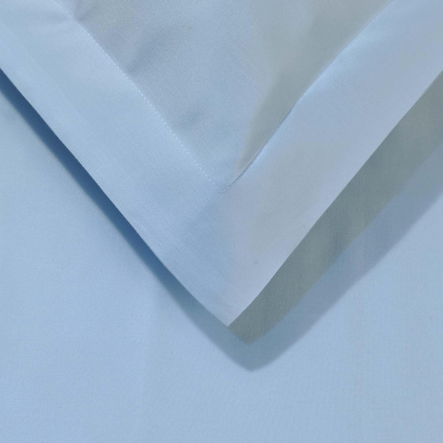 image:imageSUPERIOR 700 Thread Count Egyptian Cotton Duvet Cover Bed Set Luxury UltraSoft Modern Solid 3 Piece Bedding Set Included One Duvet Cover and Two Pillowshams White QueenLight Blue Z