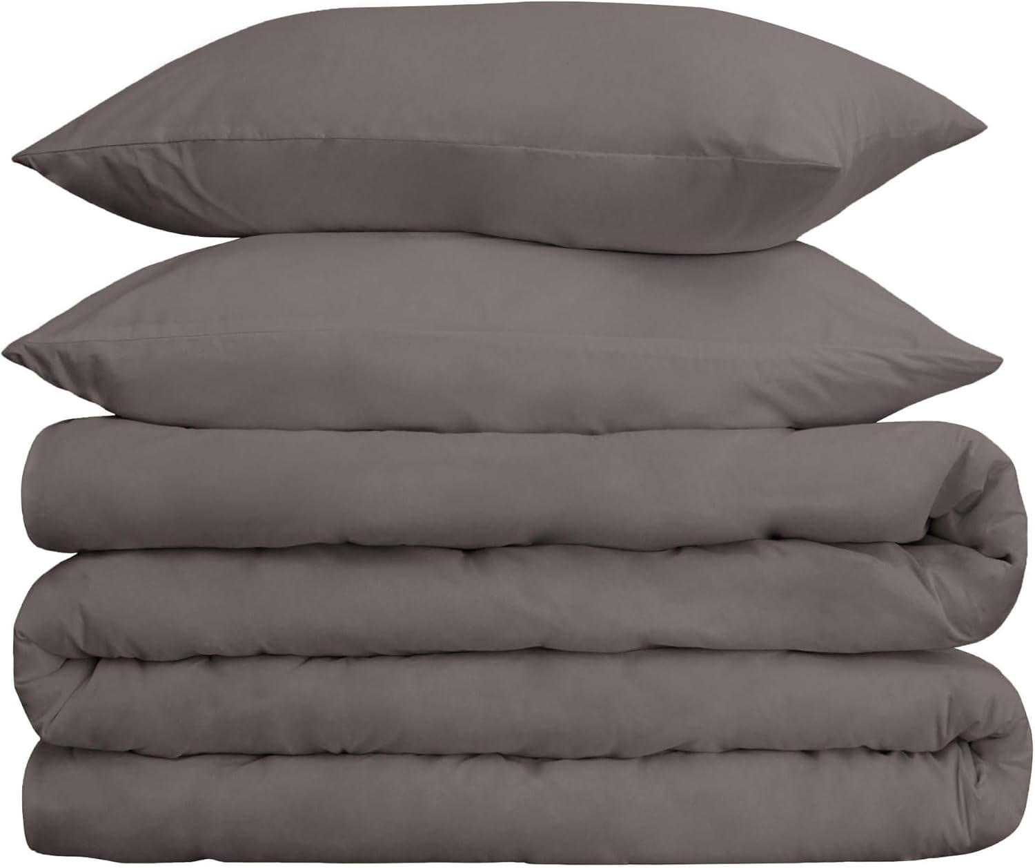 image:imageSUPERIOR 700 Thread Count Egyptian Cotton Duvet Cover Bed Set Luxury UltraSoft Modern Solid 3 Piece Bedding Set Included One Duvet Cover and Two Pillowshams White QueenGrey Z