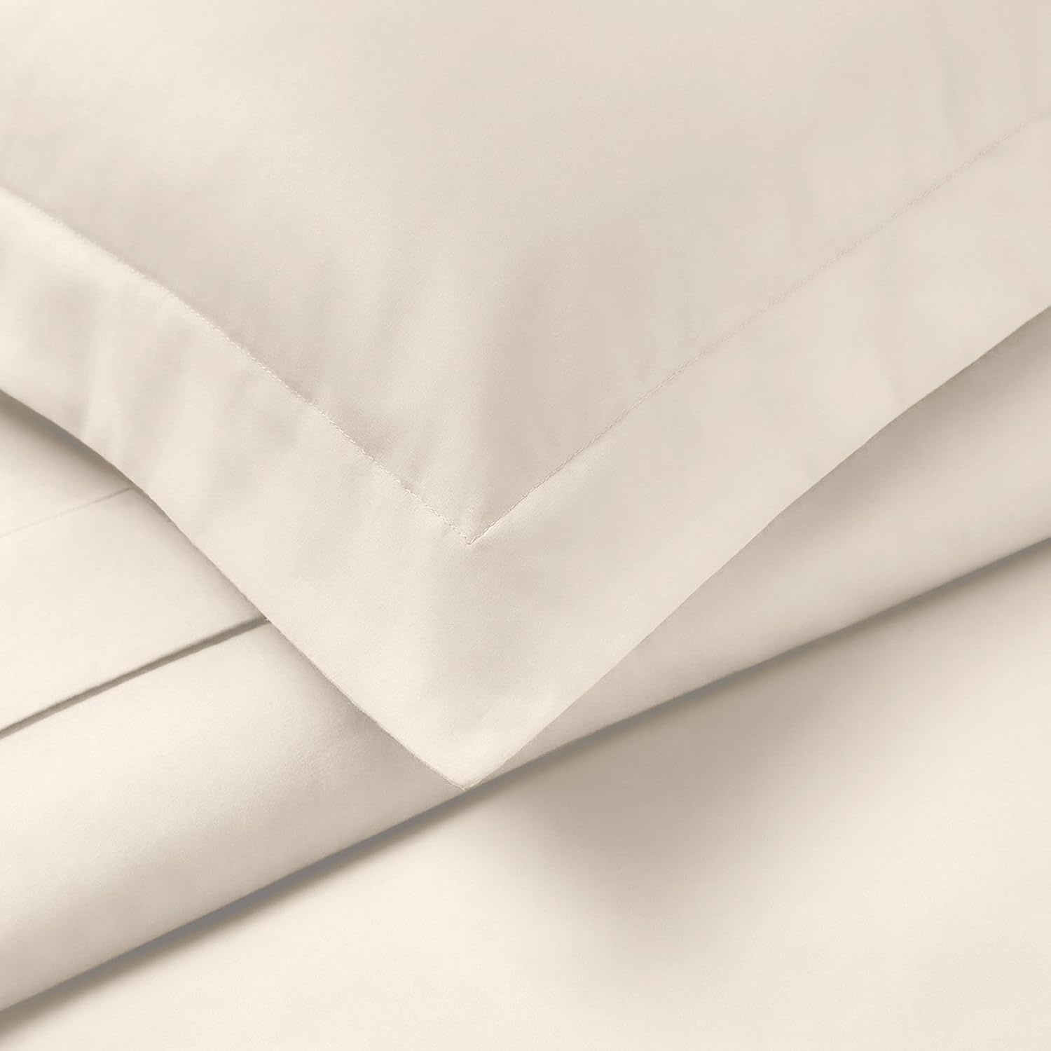 image:imageSUPERIOR 700 Thread Count Egyptian Cotton Duvet Cover Bed Set Luxury UltraSoft Modern Solid 3 Piece Bedding Set Included One Duvet Cover and Two Pillowshams White QueenIvory