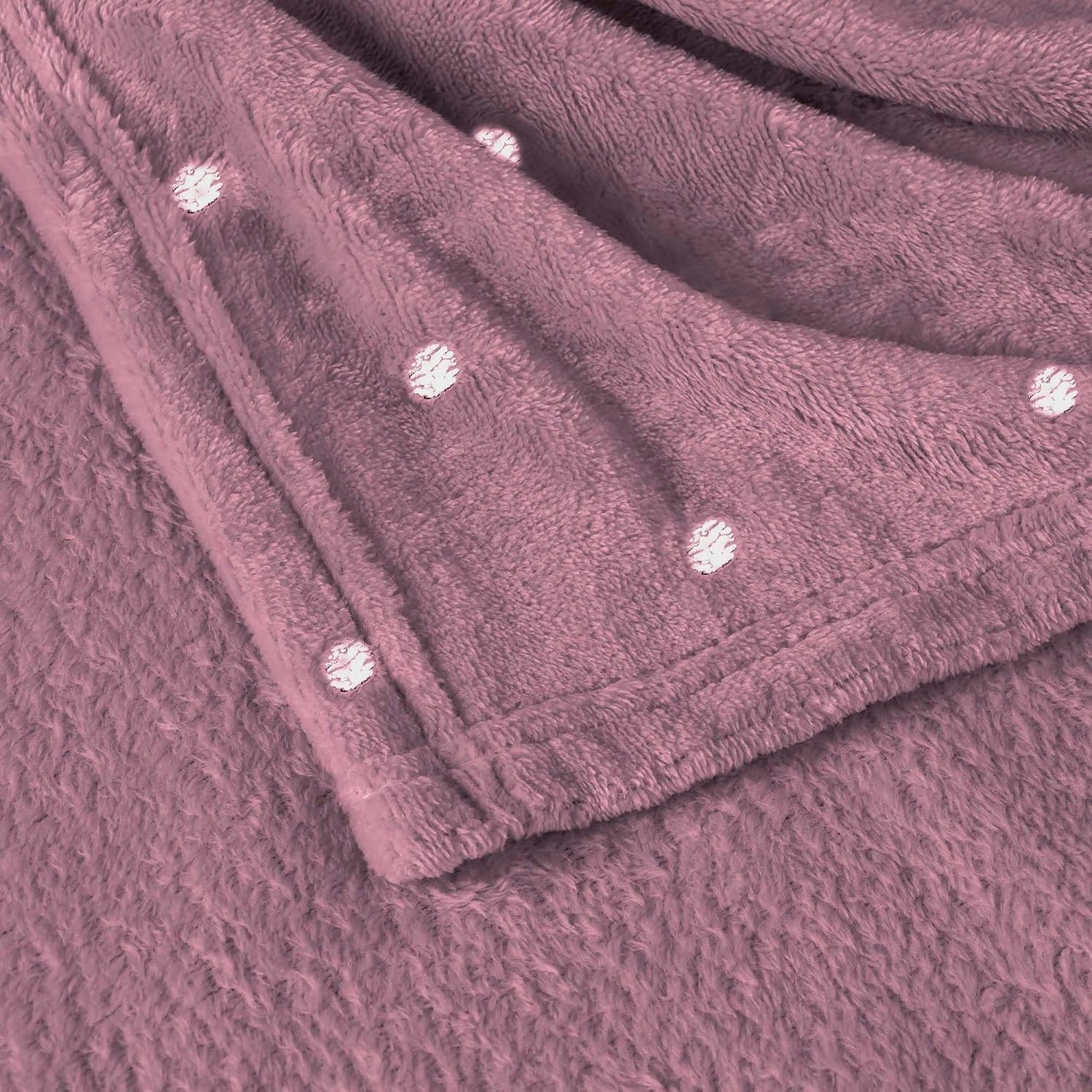image:imageSuperior Fleece Blanket Plush Fluffy Soft Decorative Blankets for Bedroom Sofa Fuzzy Bedding Cute Woven Room Decor Beautiful Cover Comfort Essentials Polka Dot Throw Winter BlueMauve