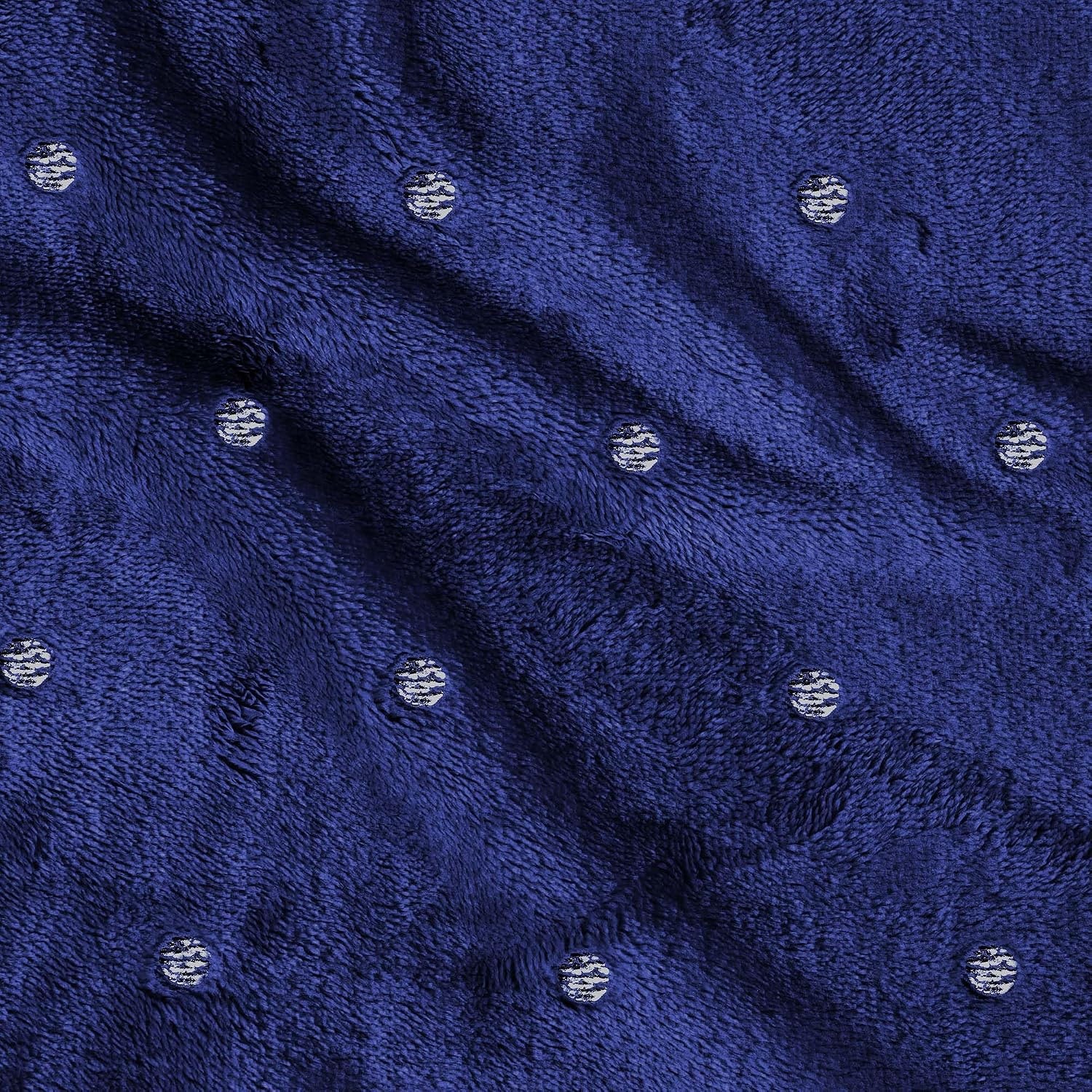 image:imageSuperior Fleece Blanket Plush Fluffy Soft Decorative Blankets for Bedroom Sofa Fuzzy Bedding Cute Woven Room Decor Beautiful Cover Comfort Essentials Polka Dot Throw Winter BlueNavy Blue