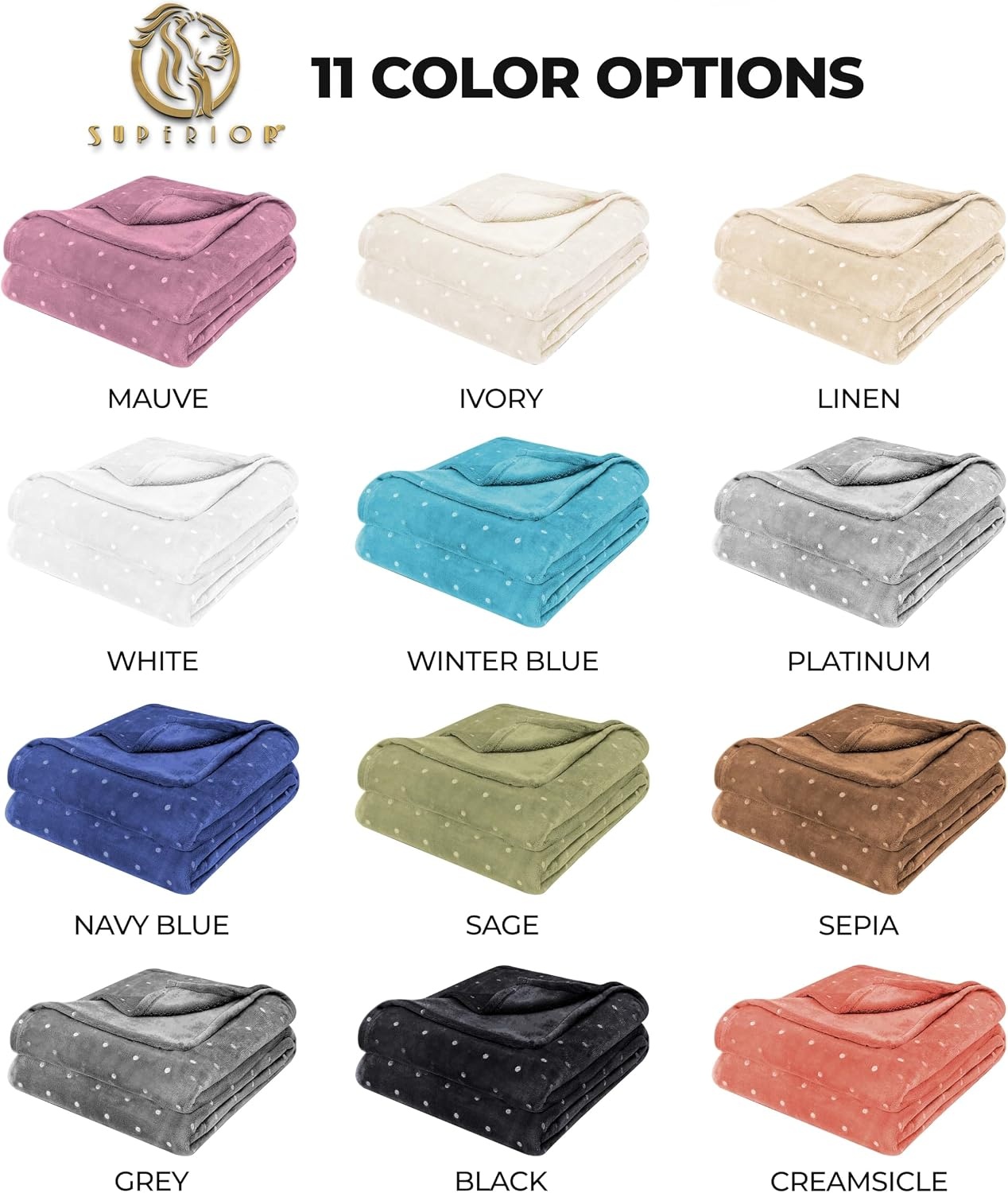 image:imageSuperior Fleece Blanket Plush Fluffy Soft Decorative Blankets for Bedroom Sofa Fuzzy Bedding Cute Woven Room Decor Beautiful Cover Comfort Essentials Polka Dot Throw Winter BlueBlack